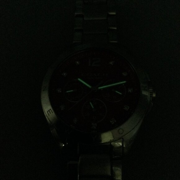 Coach Tristen Watch Women 37mm Silver Tone Day Date Pink Dial New Battery 6" - Picture 11 of 13